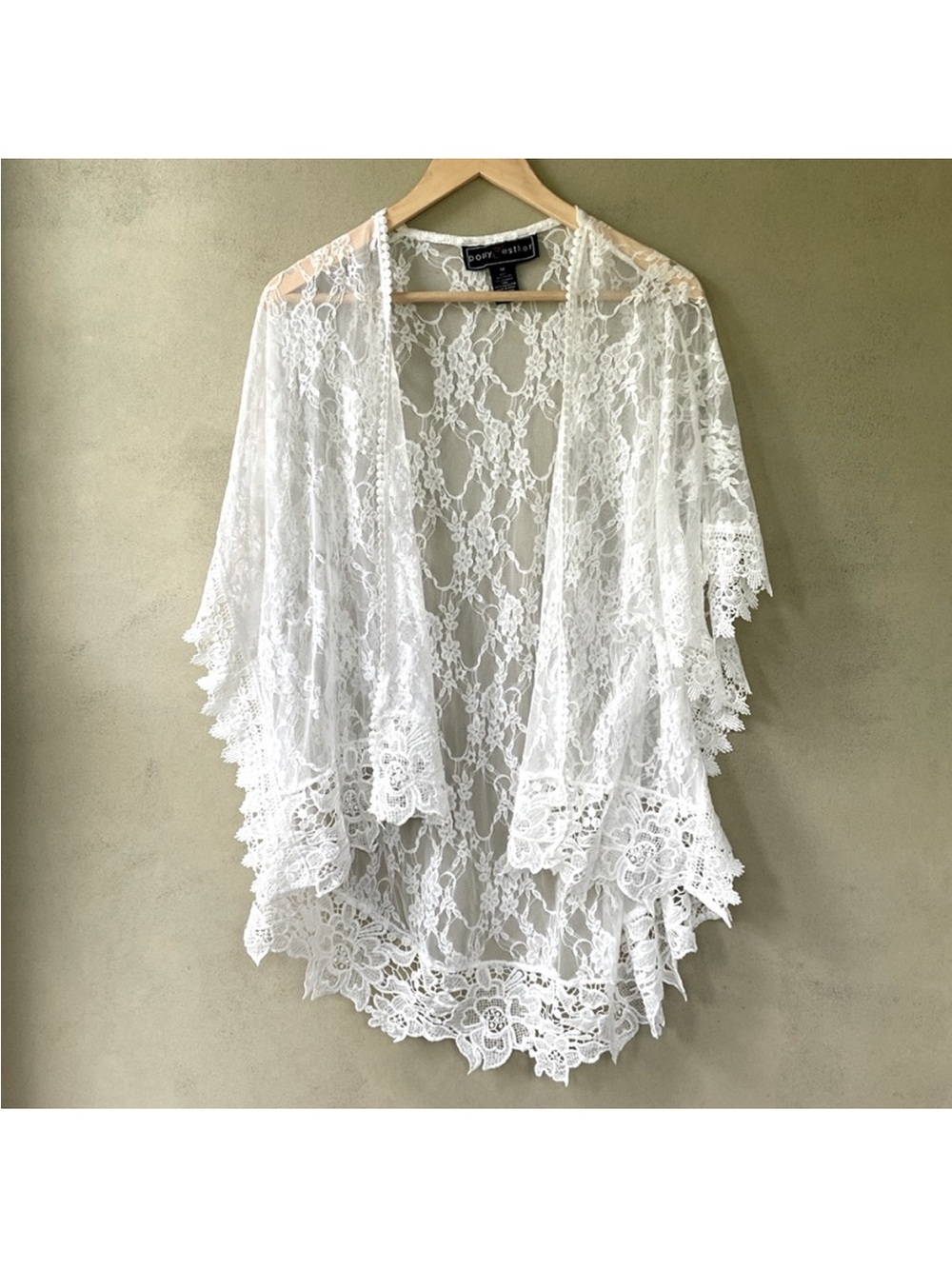 2 White Lace Sheer Kimono Cover-Up